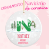 Adorno navideño de cerámica personalizado con nombre o foto