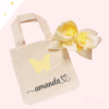 Set Mini Tote Bag mariposa con moño doble amarillo