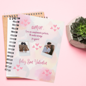 Libreta de san valentin personalizado con foto y leyenda