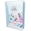 Biblia pintado primaveral azul claro con Cierre Compacta RV1960 imit piel  11 puntos