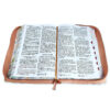 Biblia floral y mariposa coral con índice Letra Gigante Manual 14 puntos RV1960 imit piel con  Cierre 