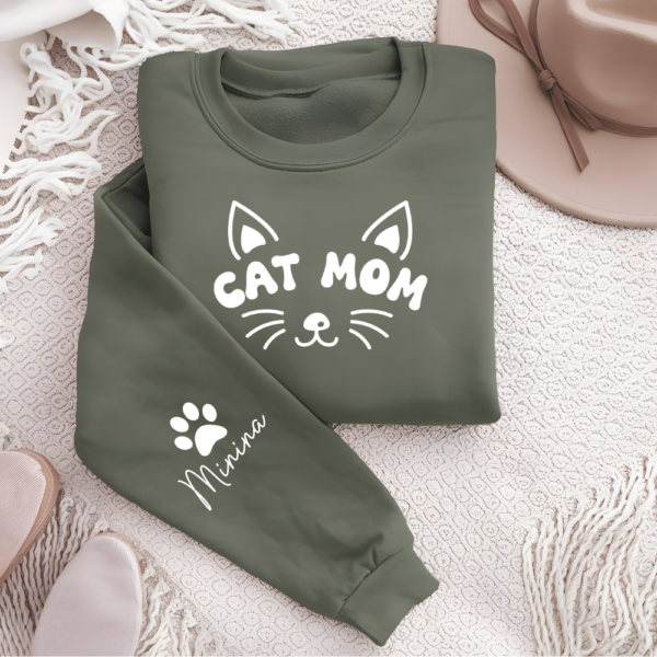 Sweatshirt "CAT MOM" Personalizado con nombre en la manga - Imagen 14