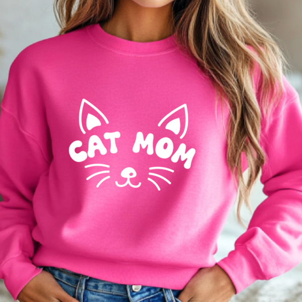 Sweatshirt "CAT MOM" Personalizado con nombre en la manga - Imagen 2