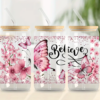 Vaso de Vidrio 16 oz "Believe" Butterflies