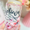 Vaso de Vidrio 16 oz "Believe" Butterflies