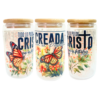 vaso de vidrio todo lo puedo en cristo que me fortalece filipenses 4:13 y creada con un proposito