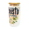 vaso de vidrio todo lo puedo en cristo que me fortalece filipenses 4:13 y creada con un proposito