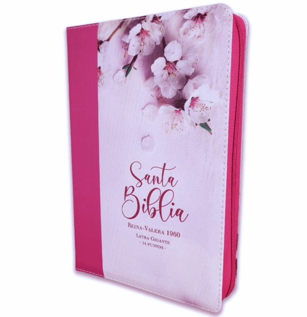 Biblia Mujer Virtuosa floral con índice y canto floral Letra Gigante Manual 14 puntos RV1960 con Cierre imit piel - Spanish