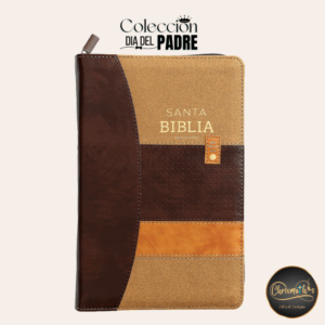 Biblia tricolor café con índice imit. piel con Cierre y Letra Grande 12 puntos RV1960 Spanish
