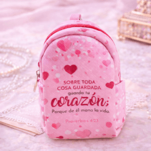 Monedero y Llavero en Forma de Mochila – Proverbios 4:23